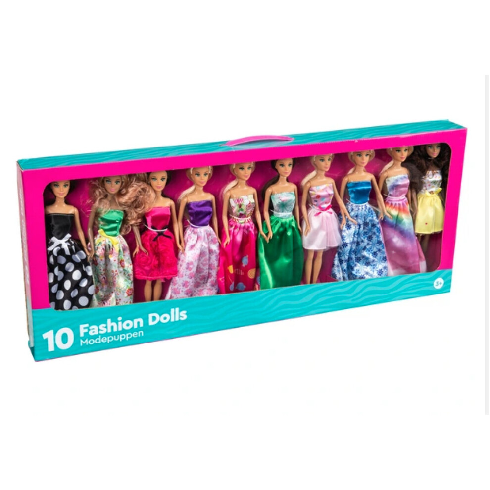 Princess Fashion Dolls 10 Pack Toy Set Doll Dresses Girls Gift Toys NEW