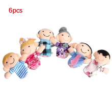 (6Pcs Family, 7cm*3cm) Baby Educational Hand Toy Learn Story Kid Gift Family Animal Finger Puppets Doll