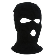 (Black) 3 Hole Full Face Ski Mask Winter Cap Balaclava Hood Beanie Warm Tactical Hat