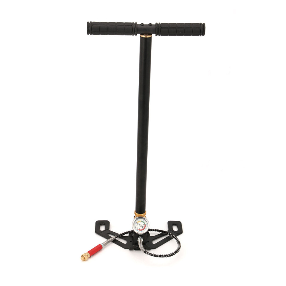 3 Stage Pcp 6000Psi Air Gun Rifle Filling Stirrup Pump Black