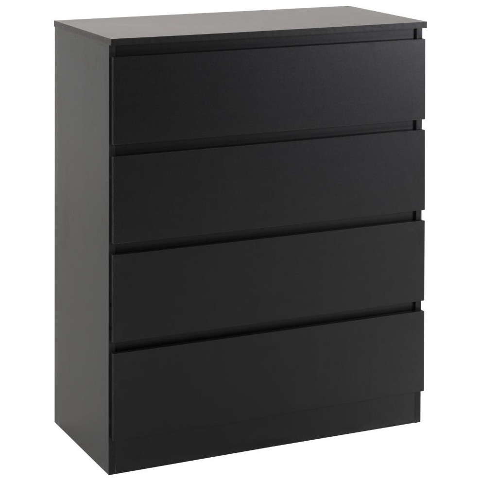 Seconique Malvern Chest Of 4 Drawer In Black Finish