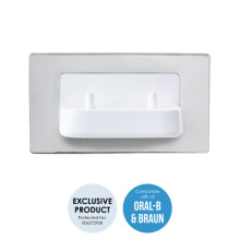 (Polished Steel) Dual In-Wall Toothbrush Brush Charger