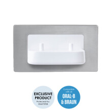 (Brushed Steel) Dual In-Wall Toothbrush Brush Charger
