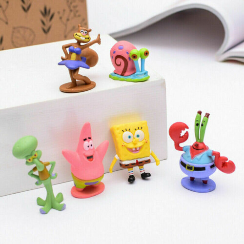 6pcs Spongebob Squarepants Set Toy Figure Action Decor Model Child 2