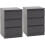 Seconique Elegant Malvern Grey 3-Drawer Bedside Tables (Pair) - 40 x 40 x 60 cm, Code 100-103-073 1