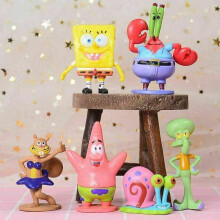 6pcs Spongebob Schwammkopf Set Spielzeug Figur Action Dekor Modell Kind