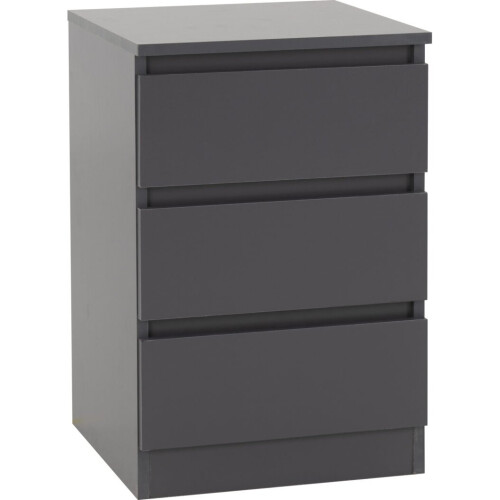 Seconique Elegant Malvern Grey 3-Drawer Bedside Tables (Pair) - 40 x 40 x 60 cm, Code 100-103-073 1