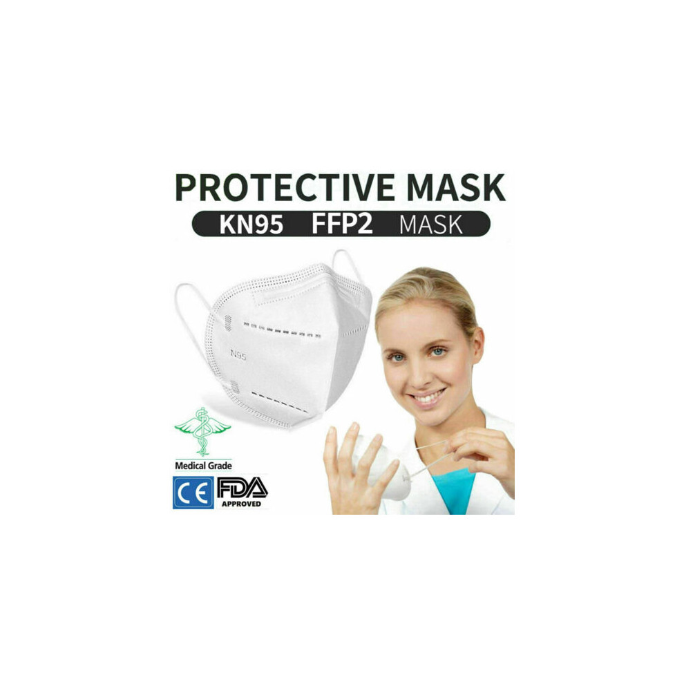 20 Pcs Kn95 Face Mask | Protective Ffp2 Mask High Filtration Capacity White 7348687263817