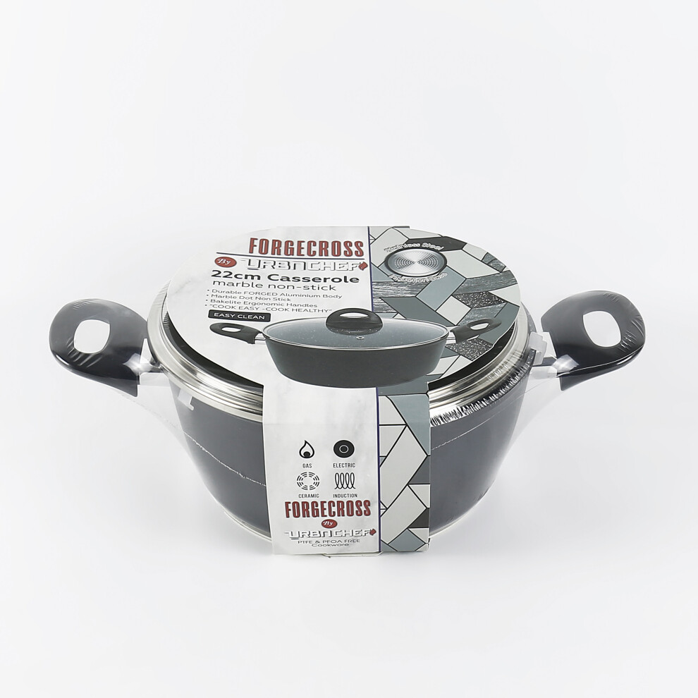 Urbn-Chef (22Cm Casserole Pot) Forged Aluminium Cooking Pots Pans Frying Pan Set