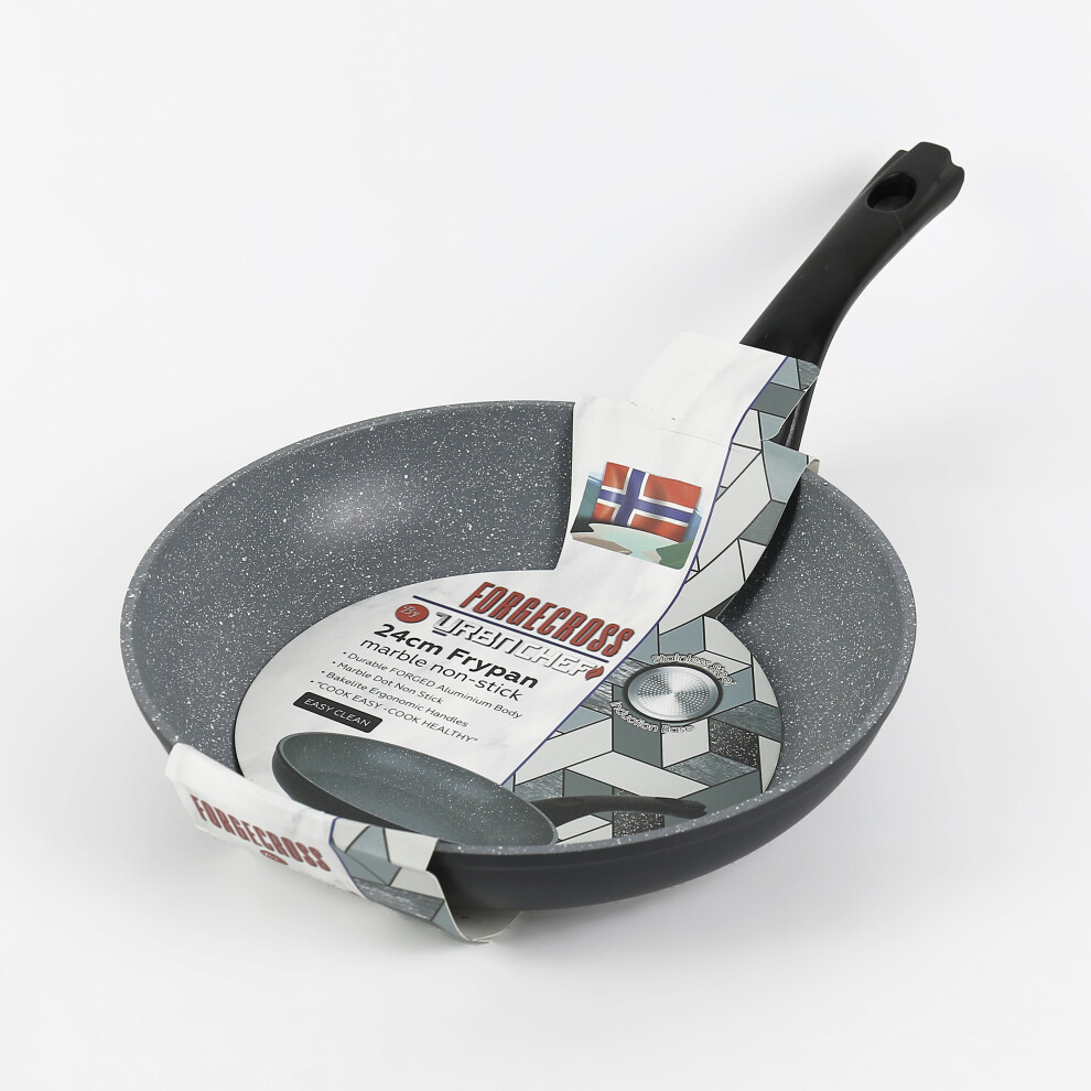 (24cm Frying Pan) Forged Aluminium Cooking Pots Pans Frying Pan Set