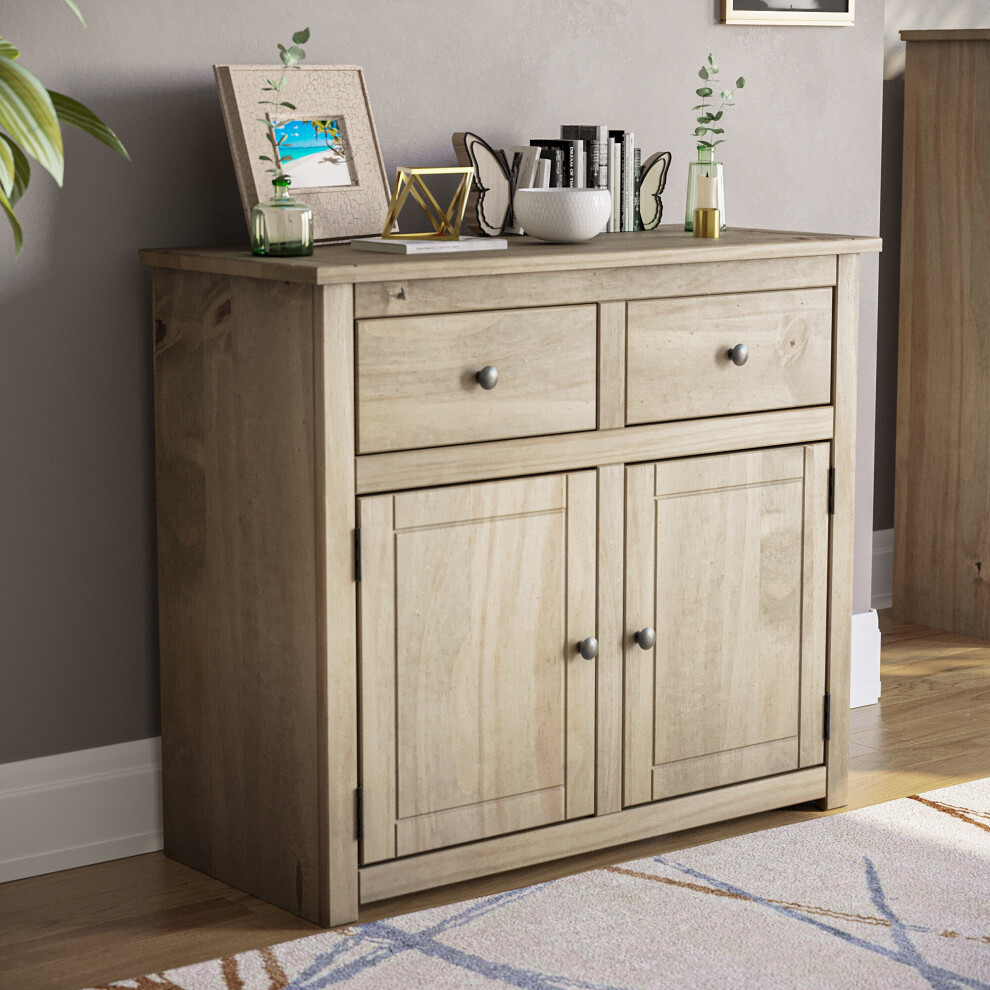 Panama 2 Door 2 Drawer Sideboard Cupboard Pine Wood