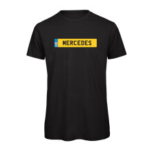 (Black, L) Mercedes Numberplate Graphic 100% Organic Very High Quality T-shirt, Gift Boxed  Perfect Christmas, Birthday Gift