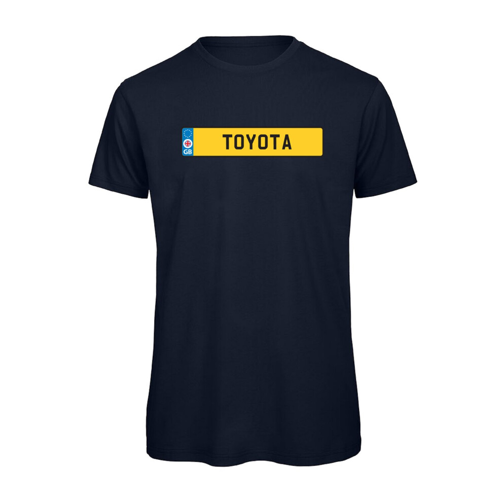 (Navy, L) Toyota Numberplate Graphic 100% Organic Very High Quality T-shirt, Gift Boxed  Perfect Christmas, Birthday Gift-image-OPC-P8SJSMS-NEW