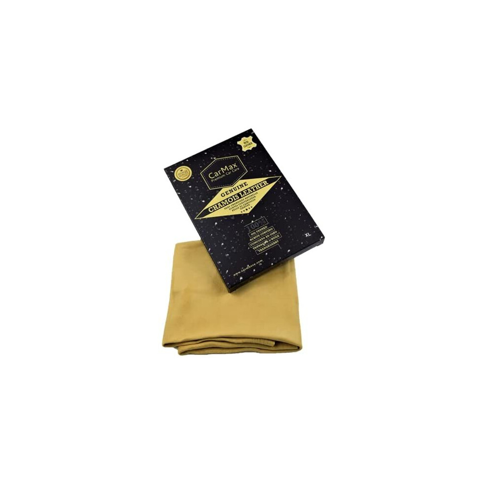 Carmax English Premium Grade Natural Chamois Leather Extra Large - Perfect For Drying Off Large Cars, Glass, Mirrors, Inside And Out, Super Soft 5060793400055
