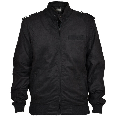True Face (Black, M) Mens Lightweight Jacket Full Zip Multi Pocket Coat 1