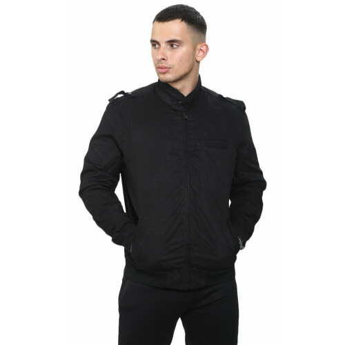 True Face (Black, M) Mens Lightweight Jacket Full Zip Multi Pocket Coat 2