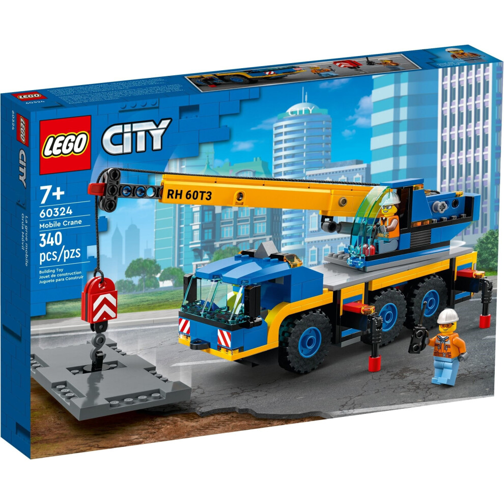 Lego 60324 City Great Vehicles Mobile Crane Truck Toy, Construction Vehicle Model Building Set For Boys And Girls 7+ Years Old