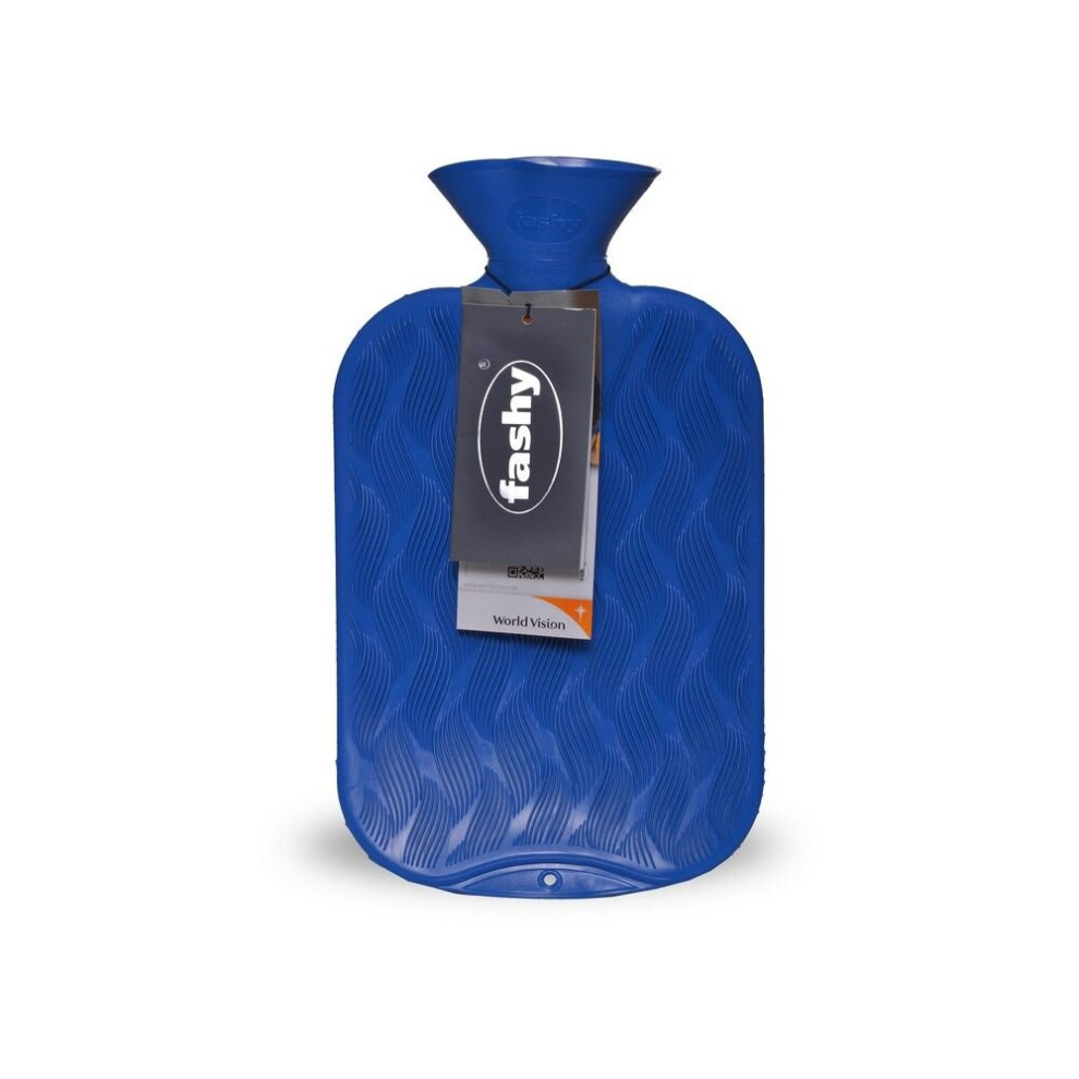 Fashy (Sapphire) (Sapphire) Hot Water Bag Chequer Ribbed: Soothe Aches And Pains With Comforting Warmth.