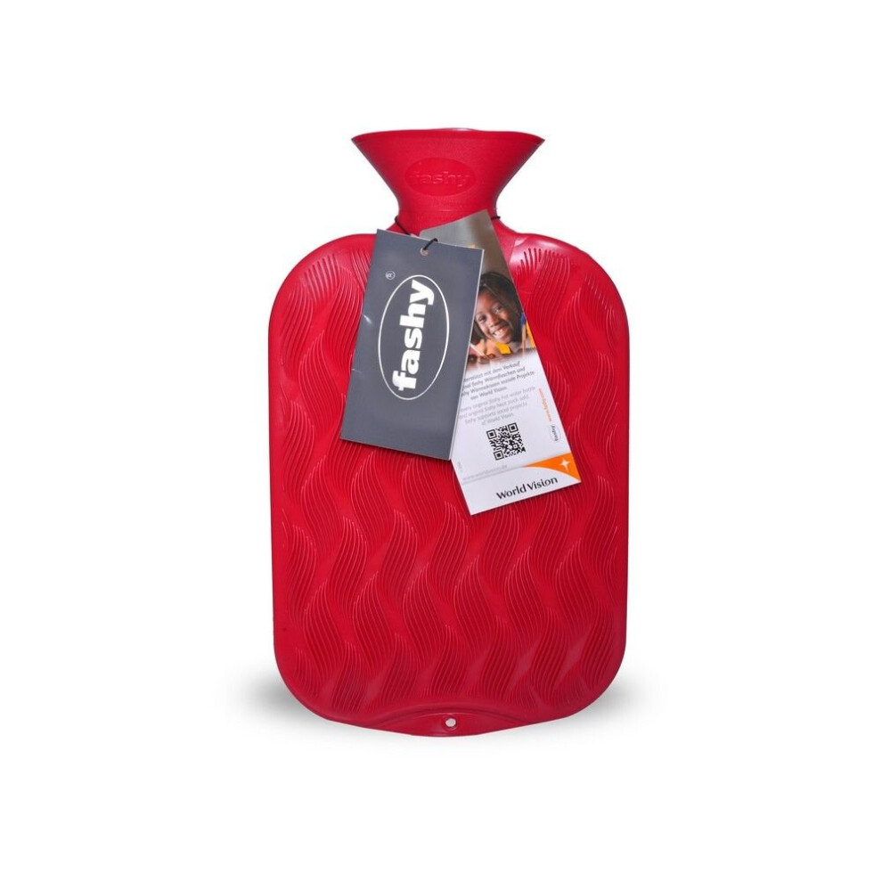 Fashy (Cranberry) (Sapphire) Hot Water Bag Chequer Ribbed: Soothe Aches And Pains With Comforting Warmth.
