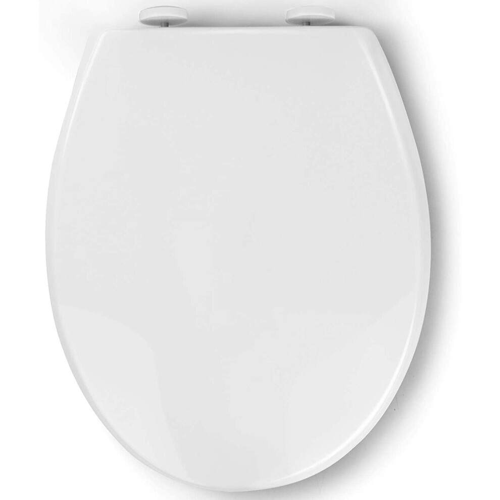 Pipishell Soft Close Toilet Seat, Toilet Seat with Quick Release for Easy Clean, Simple Top Fixing,Standard Toilet Seats White with Adjustable Hinges