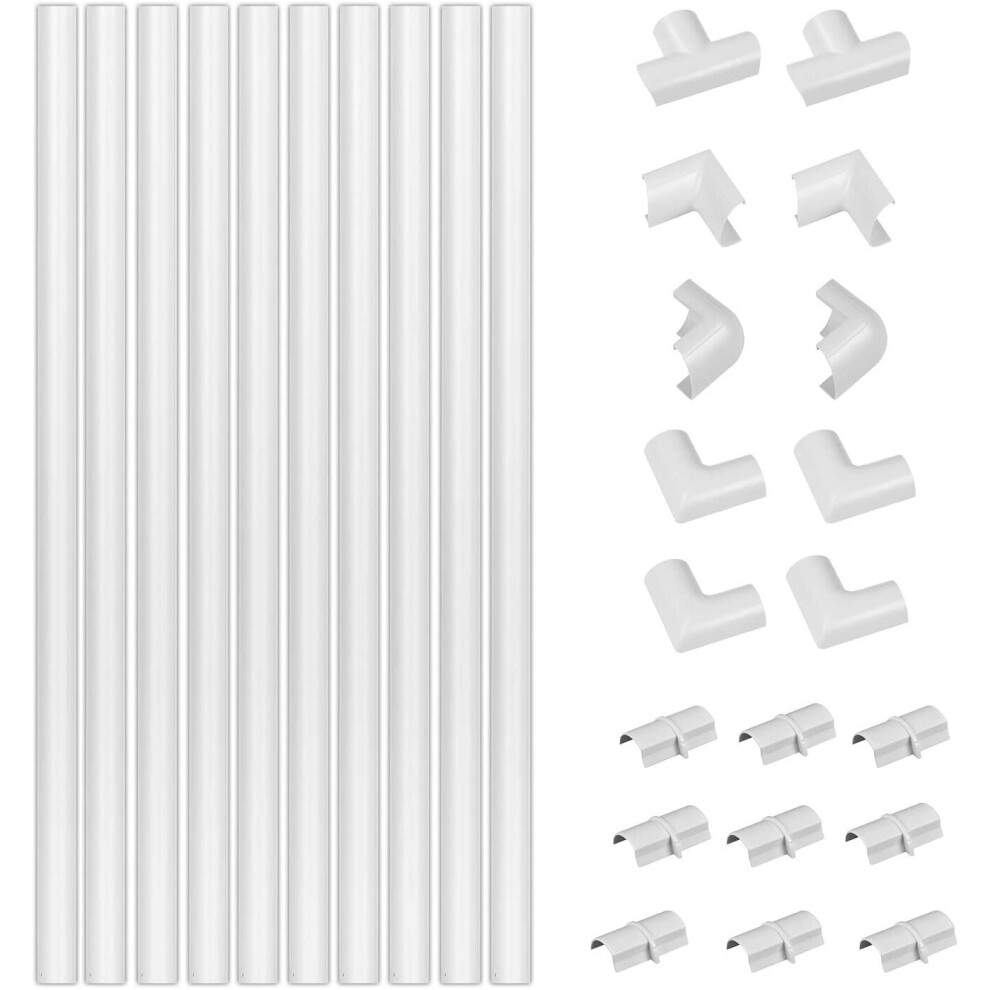 D-Line White Mini Trunking Kit, 4-Meter Self-Adhesive Wire Hider, Cable Management To Hide Wires On Wall, Cable Tidy Solution - 10X 40Cm Lengths 5056335601219