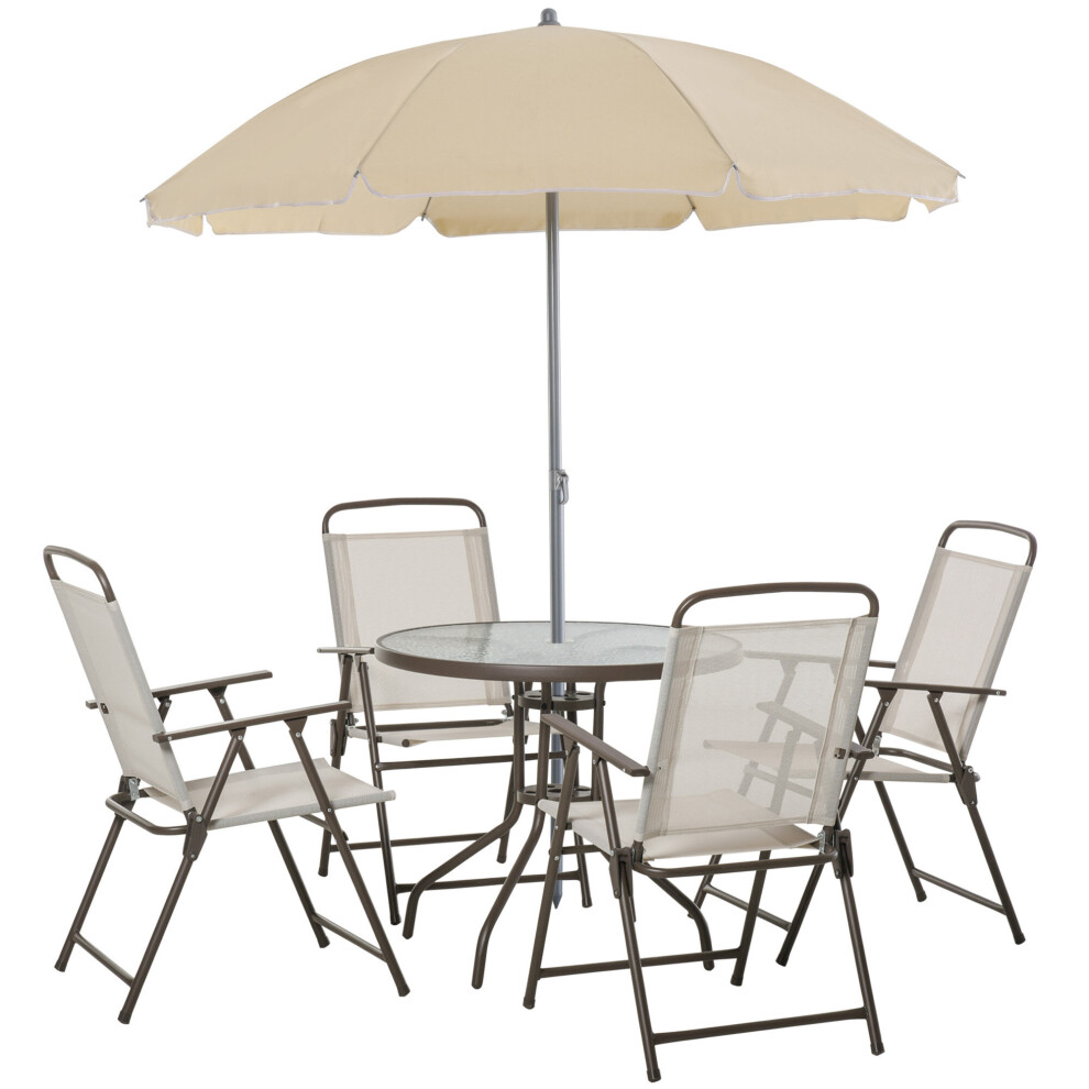 Outsunny 6Pc Garden Bistro Furniture Set | Patio Furniture Set White