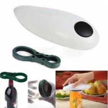 (White) Professional Electric Tin Can Opener Automatic One Touch Battery Operated UK