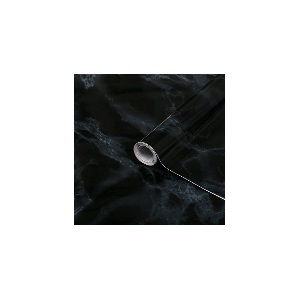 (45cm, 1m) MARBLE BLACK sticky back plastic vinyl wrap film