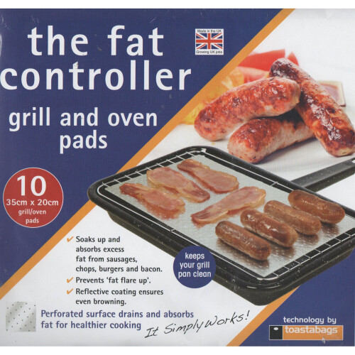 20 x THE FAT CONTROLLER Grill Pan Oven Grease Absorbant Tray Pads 2