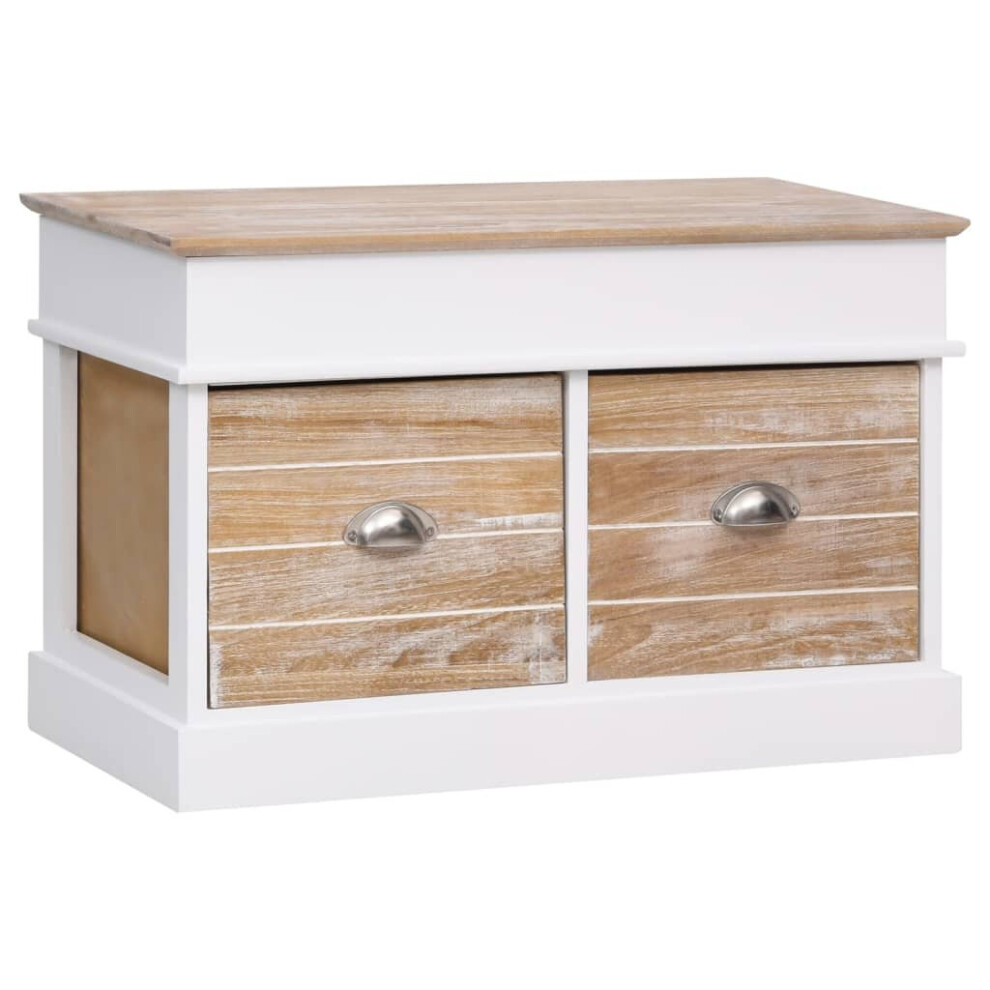 vidaXL Hall Bench Paulownia Wood Entrance Storage Cabinet Shoe Organiser Seat