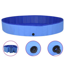 vidaXL Foldable Dog Swimming Pool Blue 200x30 cm PVC Pet Wash Playpen Bathtub
