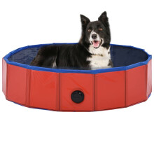 vidaXL Red Foldable PVC Dog Swimming Pool