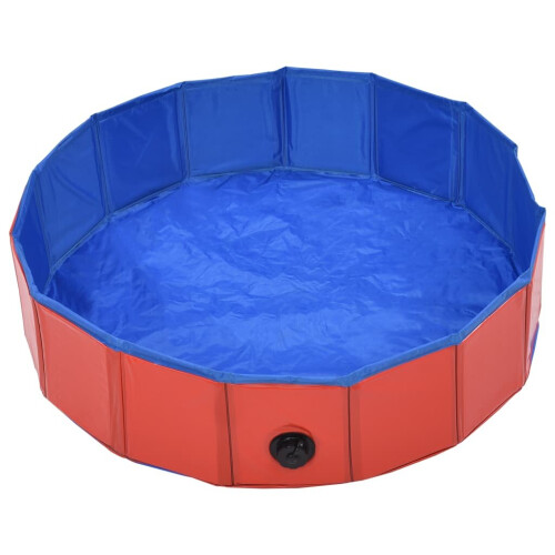 VidaXL vidaXL Red Foldable PVC Dog Swimming Pool 2
