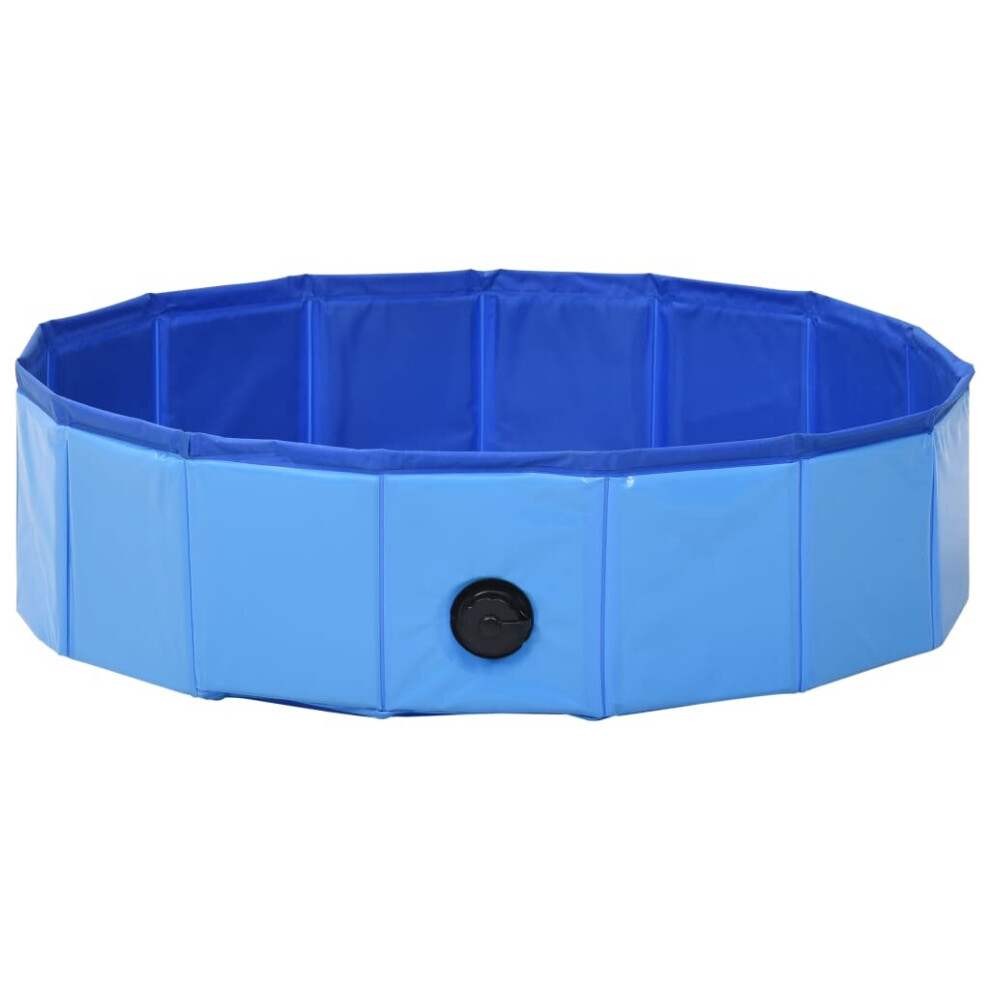 Vidaxl Foldable Dog Swimming Pool 80X20cm Pvc Anti-Slip Pet Water Centre Blue