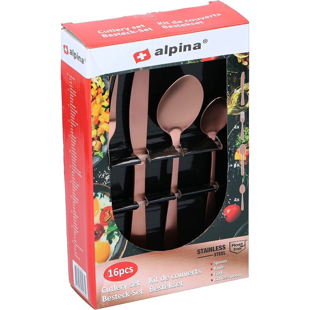 Alpina 16 Piece Copper cutlery set