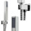 EcoSpa Brass Shower Wall Elbow Outlet SQUARE with Hose and Handset Chrome 1
