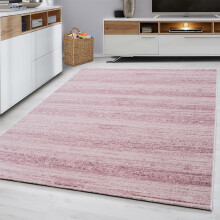 (Pink, 200 x 290 cm (6'7''x9'6'')) Modern Plus 8000 Plain Beige Pink Grey Rug Hallway