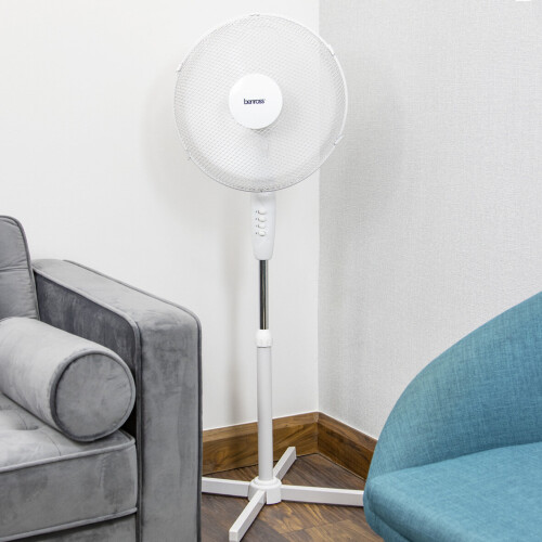 Benross 43930 16-Inch Adjustable Oscillating 3-Speed Standing Fan / White 1
