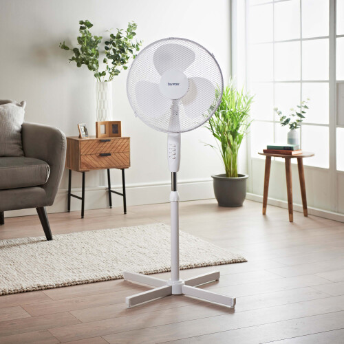 Benross 43930 16-Inch Adjustable Oscillating 3-Speed Standing Fan / White 2