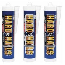 3 X CARTRIDGES HARD AS NAILS INTERIOR SOLVENT FREE ADHESIVE