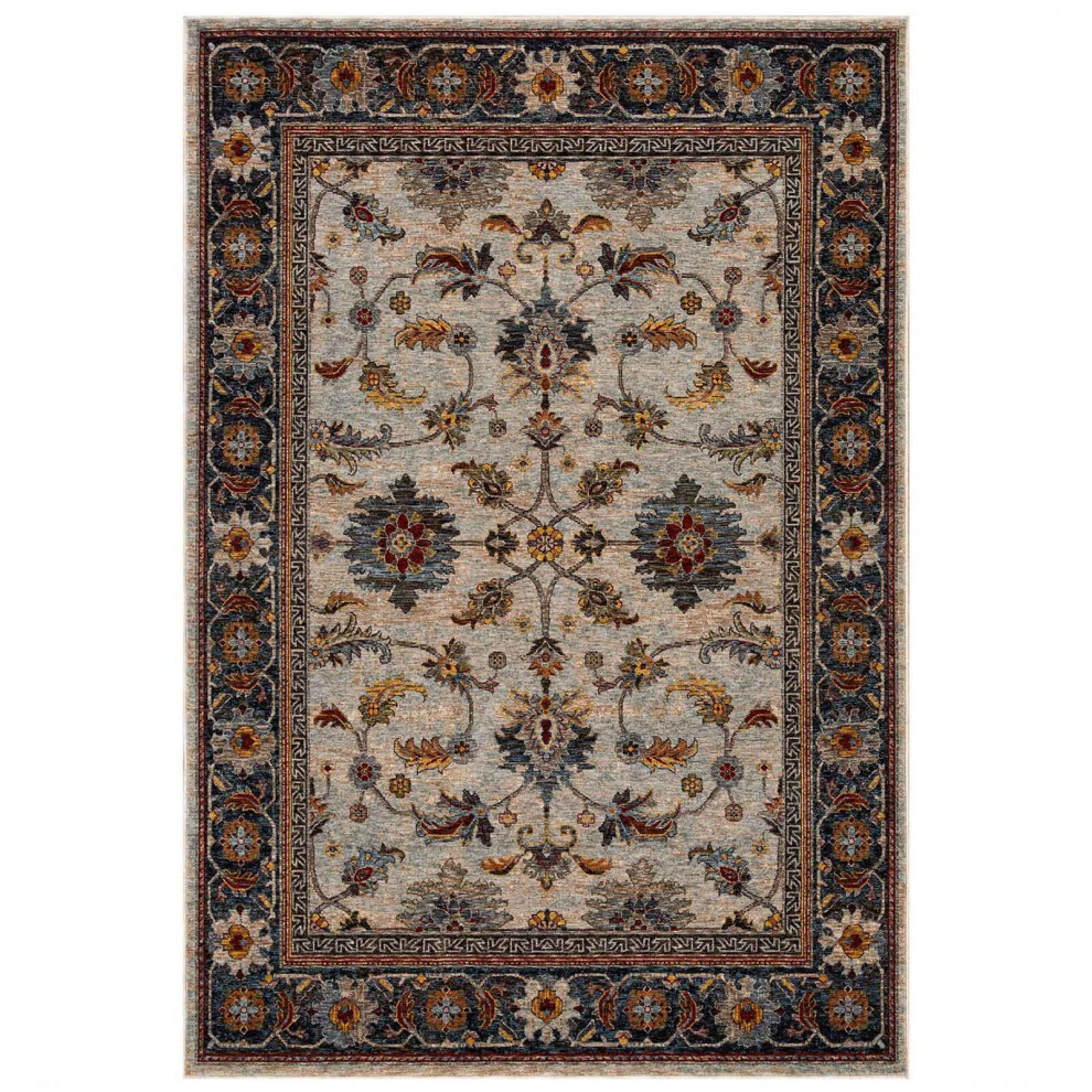 (Grey / Blue, 240x340 cm) Luxury Traditional Rugs Vintage Oriental Small Extra Large Hall Runner Rug Any Room Soft Carpet Mat