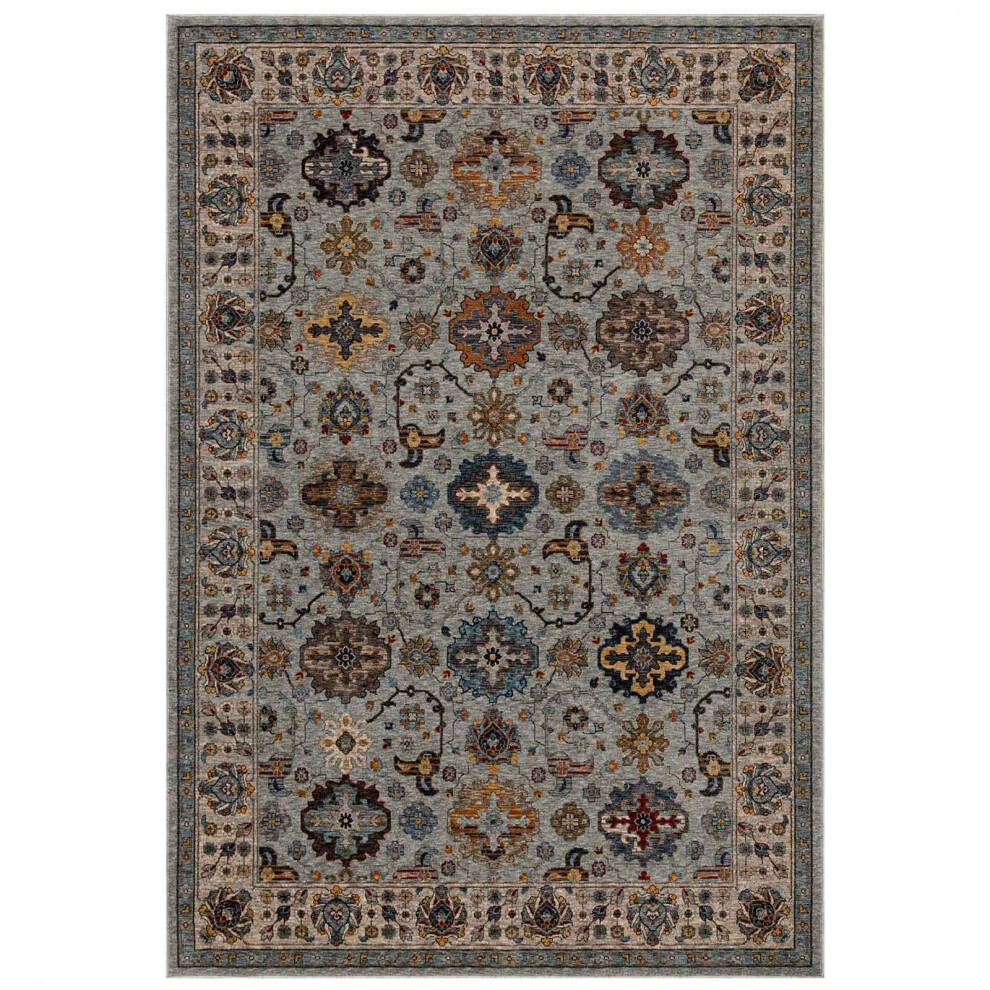 (Grey, 160x235 cm) Luxury Traditional Rugs Vintage Oriental Small Extra Large Hall Runner Rug Any Room Soft Carpet Mat