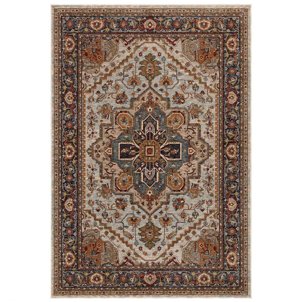 (Grey / Multi, 240x340 cm) Luxury Traditional Rugs Vintage Oriental Small Extra Large Hall Runner Rug Any Room Soft Carpet Mat