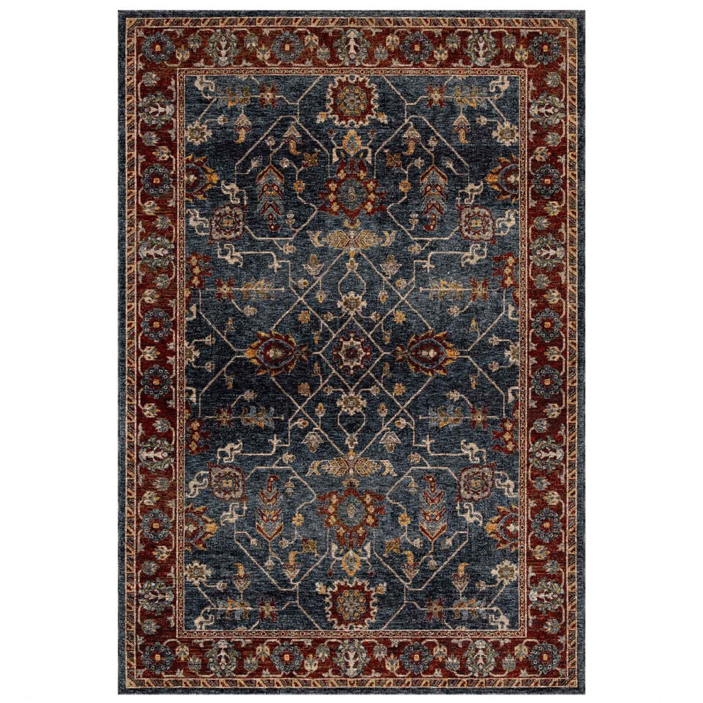 (Blue / Red, 160x235 cm) Luxury Traditional Rugs Vintage Oriental Small Extra Large Hall Runner Rug Any Room Soft Carpet Mat