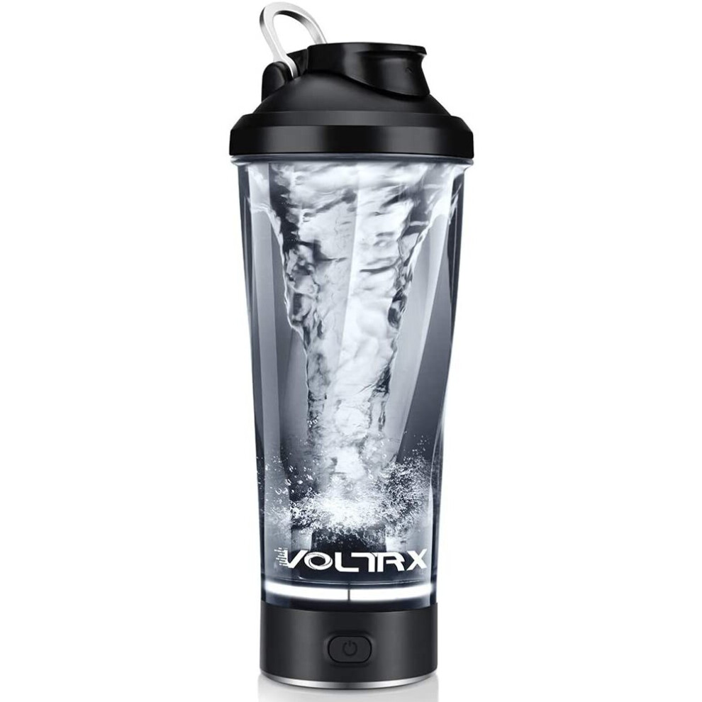 VOLTRX Premium Electric Protein Shaker Bottle, Made with Tritan - BPA Free - 600ml Vortex Portable Mixer Cup, USB Rechargeable Shaker Cups(Black)