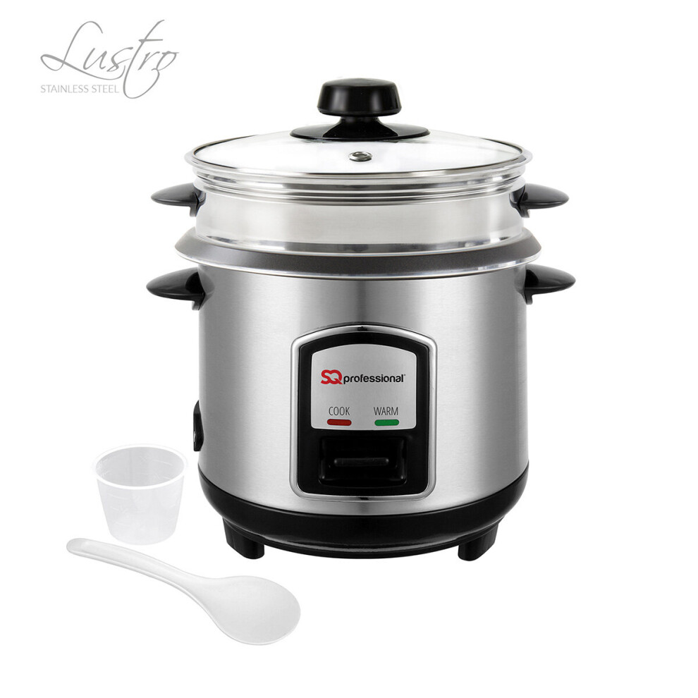 (800 ml) SQ Professional Lustro Stainless Steel Rice Cooker & Steamer