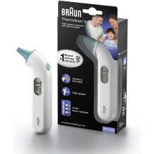 Braun ThermoScan 3 Ear Thermometer (Professional Accuracy, Audio Fever Indicator Reliable, Temperature Screening, Fever, Fast, Easy to UseIRT3030
