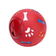 (Red) Tough Red Treat Ball Food Dispenser Pet Dog Puppy Puzzle Interactive Toy