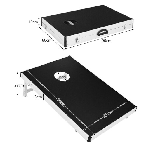 Gymax Foldable Solid Aluminum Board Cornhole Bean Bag Toss Game Set Sandbag Sports Fun 1