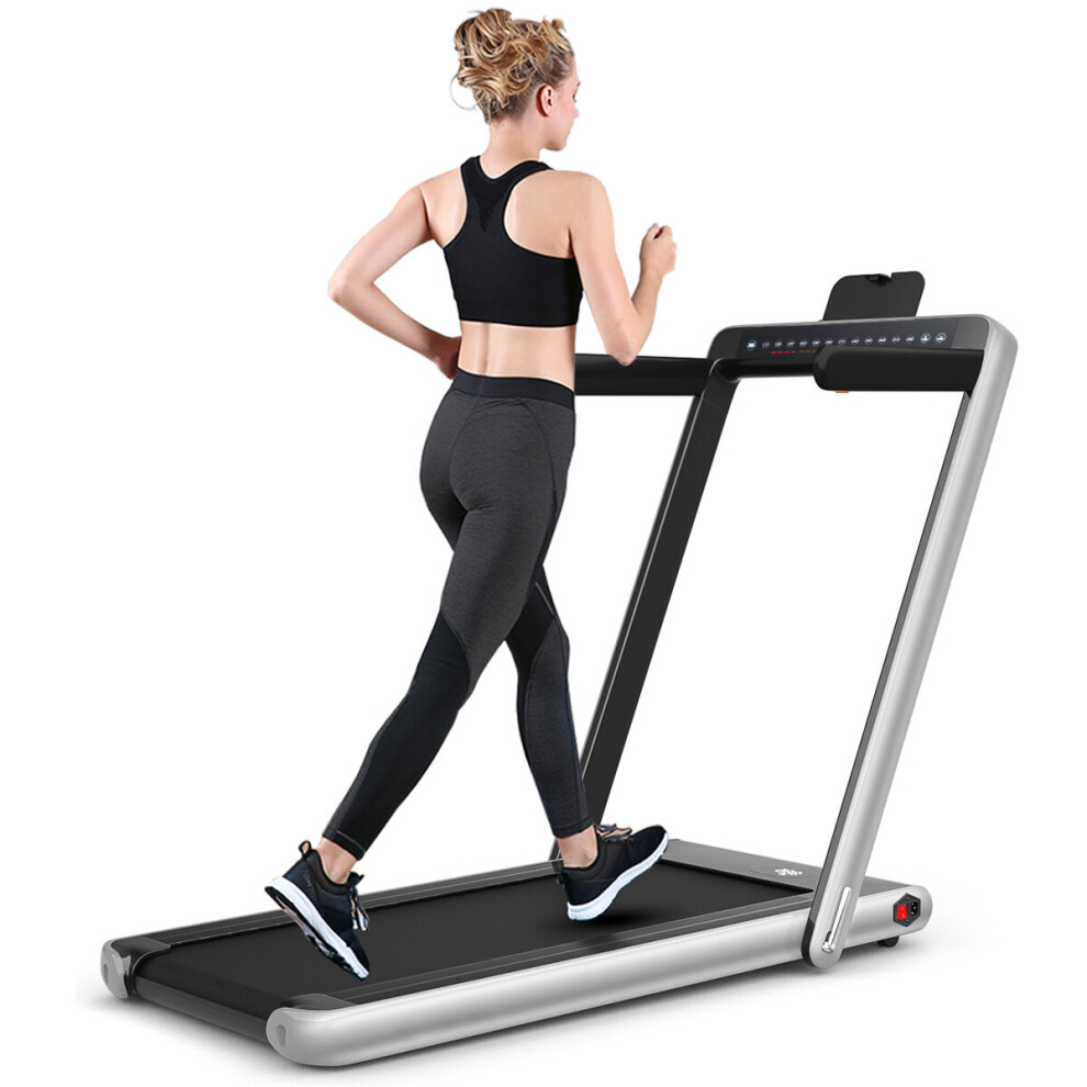 2 in 1 Folding Treadmill Electric 1-12KM/H Walking Running Machine Bluetooth